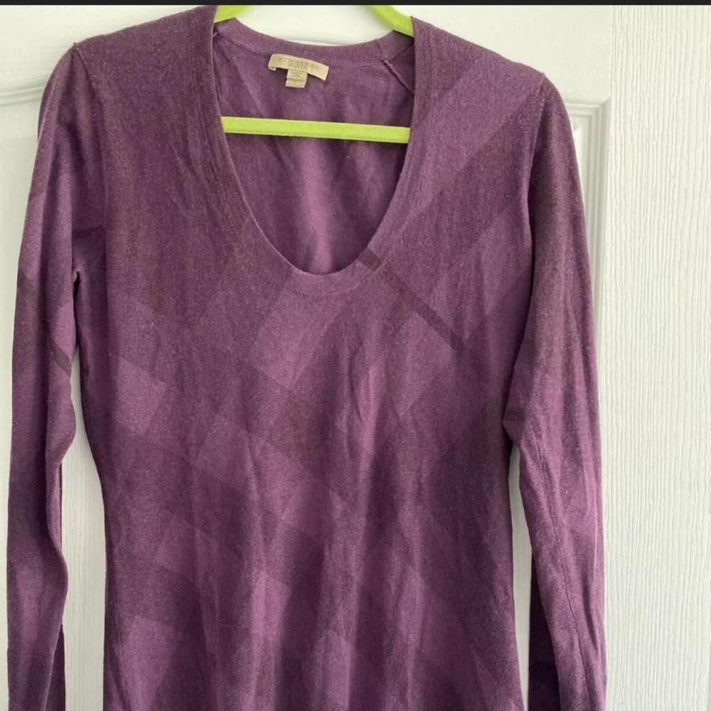 Burberry Brit Wool/Cashmere Nova Check Sweater, Lg